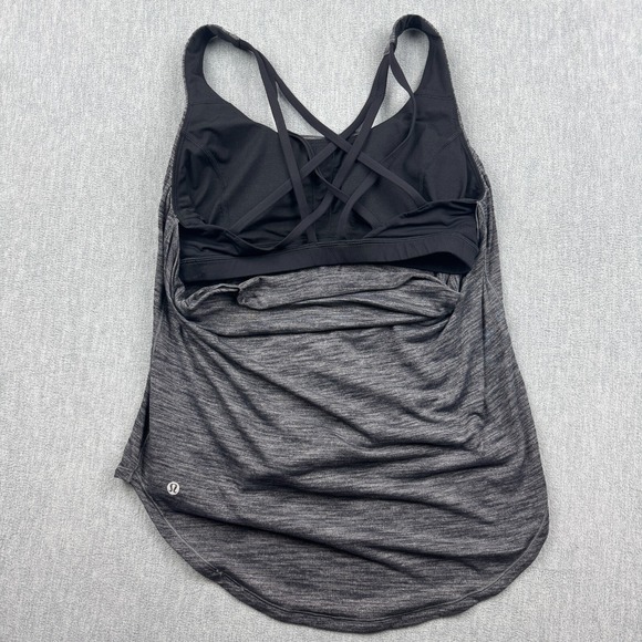 Lululemon Tank Top Womens 8 Gray Free To Be Serena Built In‎ Sports Bra Padded - Picture 9 of 9